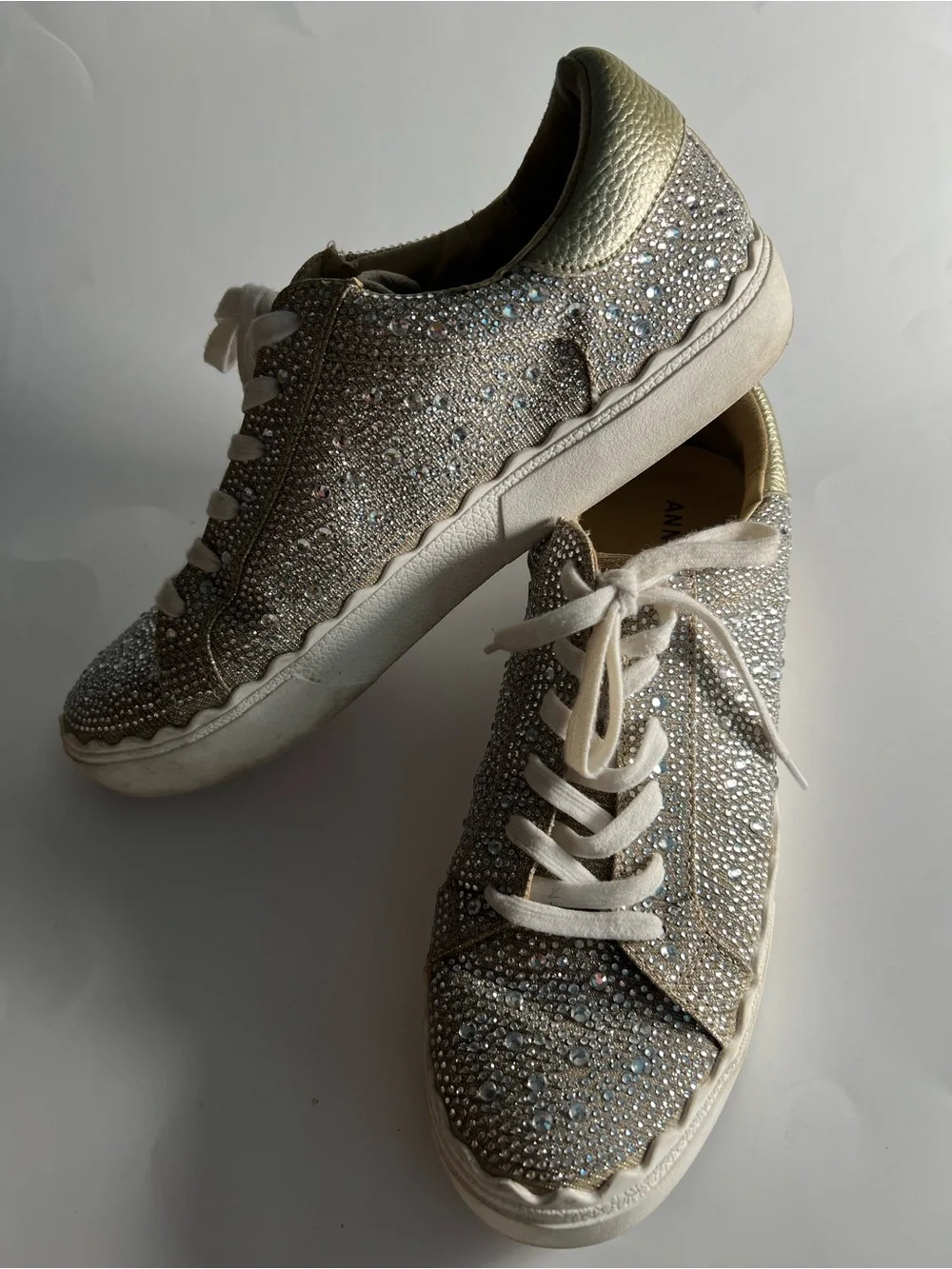 Anne Klien Iflex Crystal Low-Top Sneakers Size 9.5